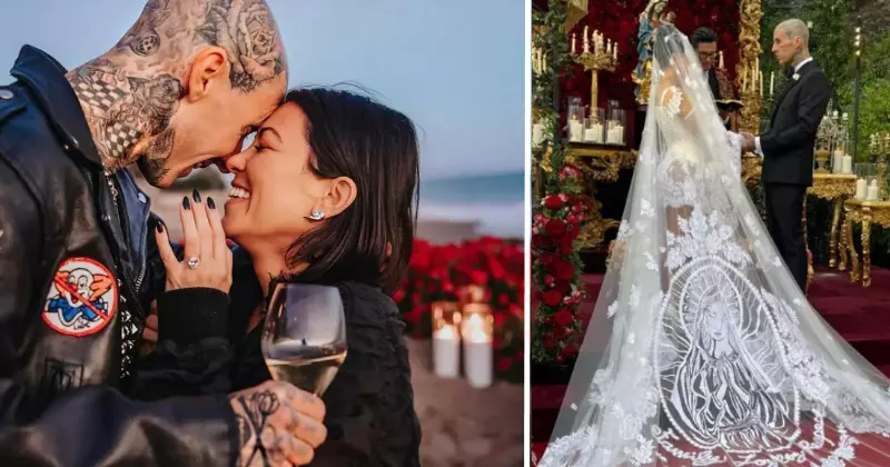 Kourtney Kardashian în rochie de mireasă