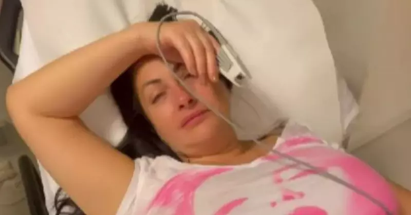 Gabriela Cristea pe patul de spital