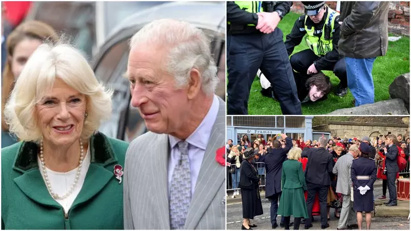 Regele Charles, atacat cu ouă, în timpul unei vizite în York. Protestatarul a fost reținut de poliție