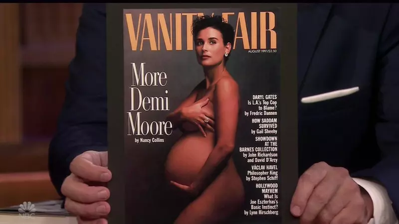 Demi Moore opens up about her naked and pregnant Vanity Fair cover as she appears on The Tonight show to promote her new memoir
