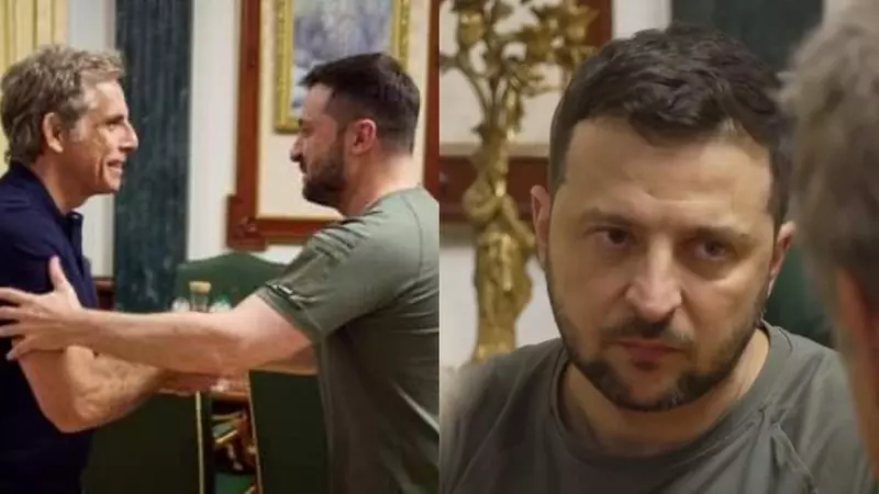 Actorul Ben Stiller s-a întâlnit cu Volodimir Zelenski, la Kiev: „Ești eroul meu!”
