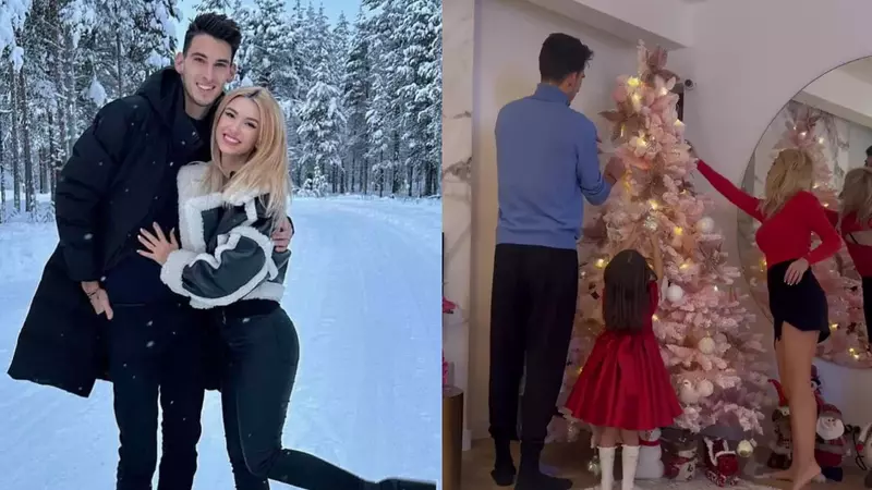 Cum au împodobit Andreea Bălan și Victor Cornea bradul de Crăciun, alături de fetițele artistei: "Anul acesta avem 2 brăduți, unul roz și unul verde"