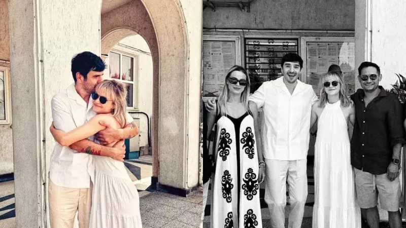 Alex Bogdan și Cătălina Mihai s-au căsătorit în secret, iar actorul Mihai Rait, alias Dorel din Las Fierbinți, le-a fost naș. Imagini de la cununia civilă