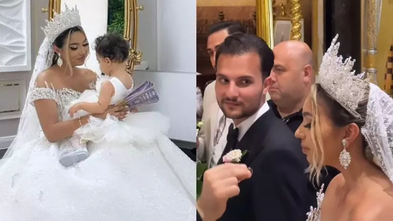 Adriana, fiica cea mică a lui Adrian Minune, s-a căsătorit religios și și-a botezat fetița, în aceeași zi. Sora ei fost nașă / Ce tort au avut la evenimentul cu 1.000 de invitați