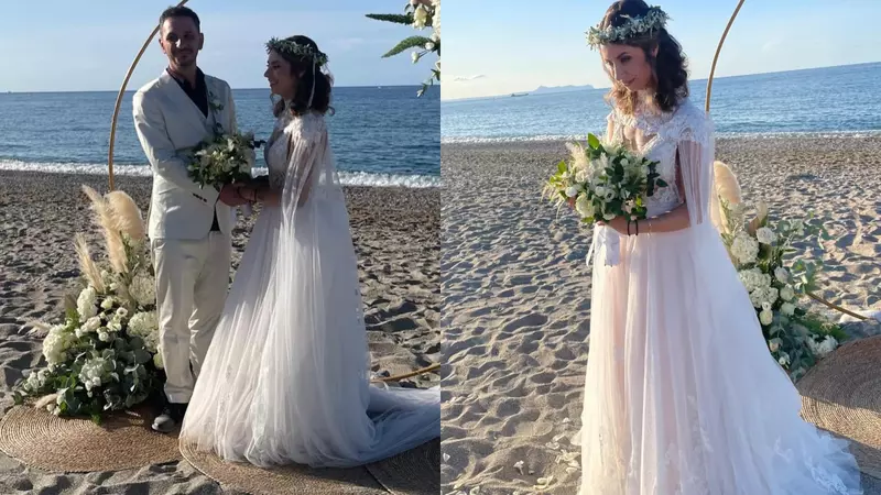 Petra Pintelei, tânăra nevăzătoare care a impresionat la X Factor, s-a căsătorit în Grecia! Primele imagini de la nunta pe plajă