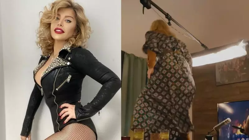Loredana a dansat pe masă la podcastul lui Mihai Bobonete, după ce a răspuns unei provocări: "Am promis, asta e. Ce nu fac pentru bani?"
