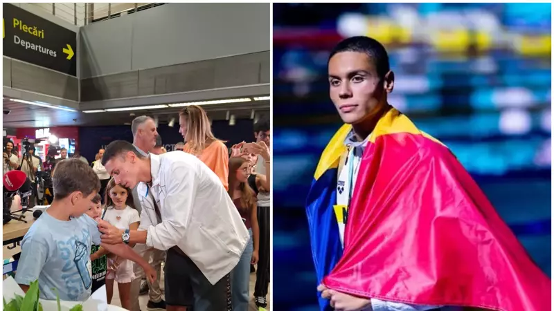 David Popovici a dat autografe pe hăinuțele unor copii, pe afișe, pe o cască de înot, pe cartele de metrou și chiar și pe telefoane: "Este un sentiment aparte când ești pe cea mai înaltă treaptă a podiumului"