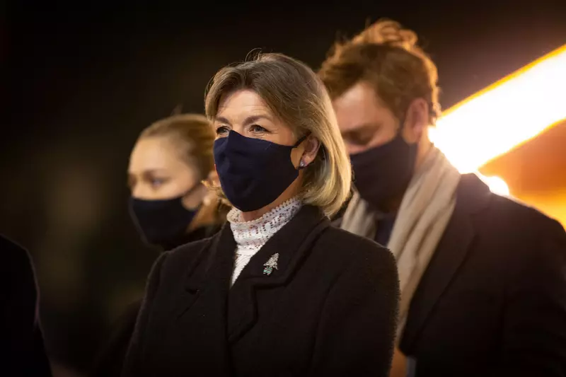 Ouverture du marché de Noël à Monaco en présence du prince Albert II, de ses enfants le prince Gabriel, la princesse Gabriella, de la princesse Caroline de Hanovre, de Pierre Casiraghi, sa femme Béatrice Borroméo , de leurs enfants Francesco et Stefano