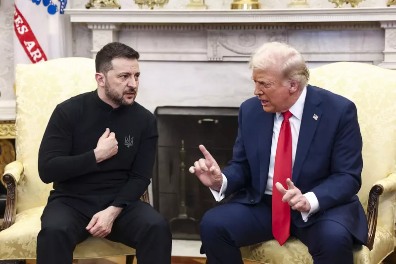 Volodymyr Zelensky Talks With Donald Trump In Oval Office – Washington
