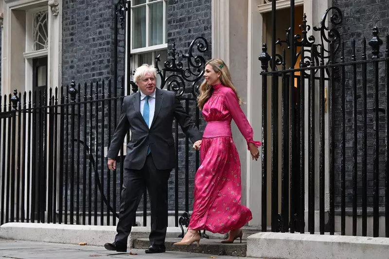 Outgoing Prime Minister Boris Johnson leaves 10 Downing Street