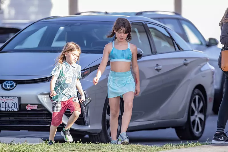 *EXCLUSIVE*  Megan Fox and Brian Austin Green’s kids are spotted going for ice cream with a nanny in Calabasas