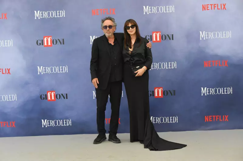 Tim Burton And Monica Bellucci At Presentation Of Wednesday Season 2 – Italy