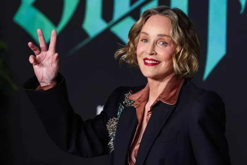 HOLLYWOOD, LOS ANGELES, CALIFORNIA, USA – FEBRUARY 17: Sharon Stone arrives at the World Premiere Of Amazon Prime Video’s ‘The Bluff’ held at the TCL Chinese Theatre IMAX on February 17, 2026 in Hollywood, Los Angeles, California, United States. (Photo by