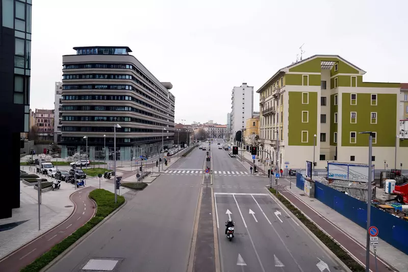 Deserted city after the new protected legislation - Milan