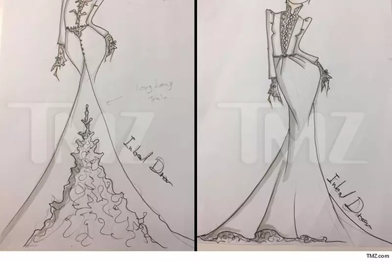 Propunerea designerului Inbal Dror pentru rochia de mireasă a lui Meghan Markle.