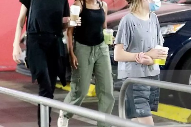 *EXCLUSIVE* Angelina Jolie takes her family out to Target to get some shopping done