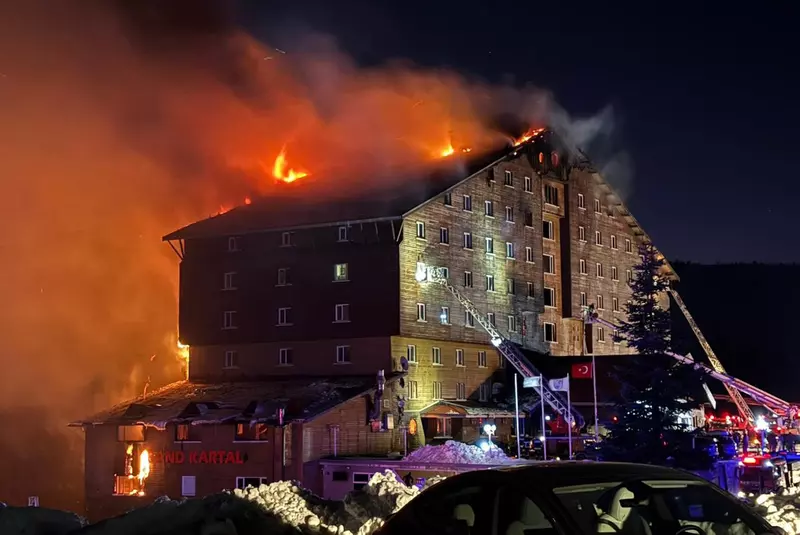 Fire breaks out in a hotel in Kartalkaya Ski Resort