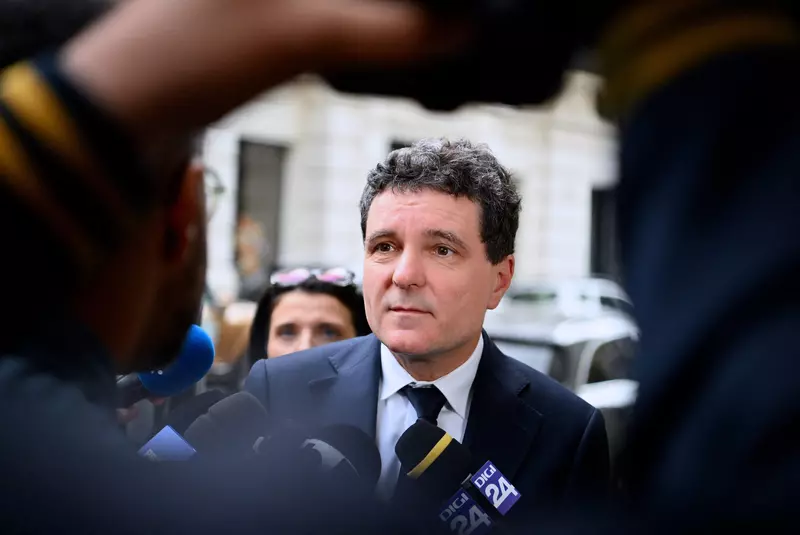 Nicusor Dan attends an online debate in Bucharest