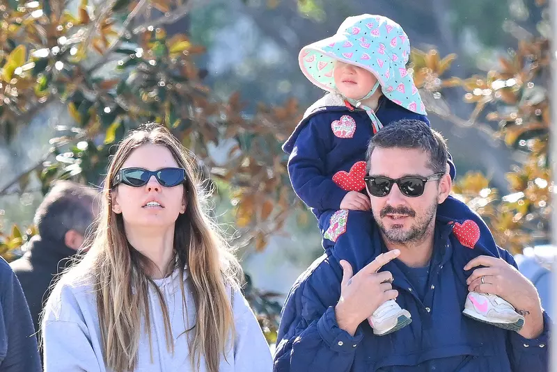 EXCLUSIVE: Shia LaBeouf and Mia Goth are Spotted on a Coffee Run on Pasadena, California.