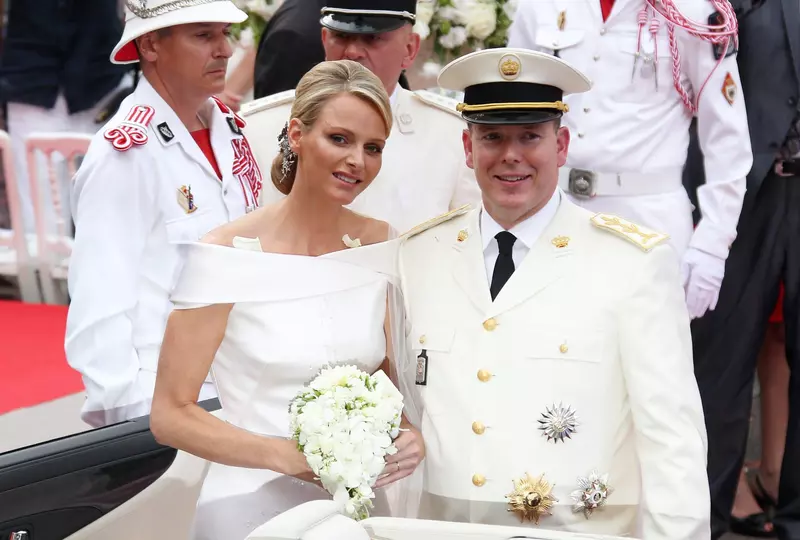 SORTIE DU MARIAGE RELIGIEUX DU PRINCE ALBERT II DE MONACO ET DE