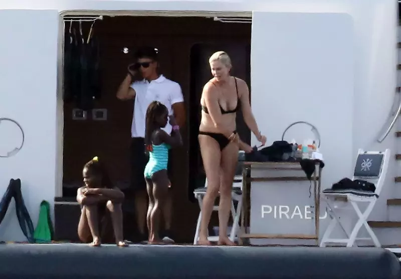 *PREMIUM-EXCLUSIVE* *MUST CALL FOR PRICING* South African–American actress Charlize Theron spotted on her Greek family holiday joined by a mystery man by her side at Paros Island.