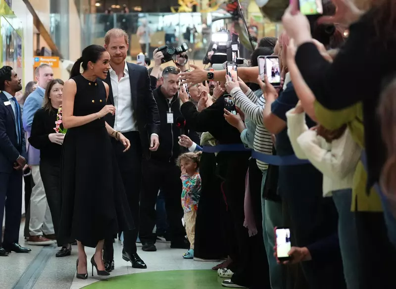 The Duke and Duchess of Sussex during a visit to the Royal Children’s Hospital Melbourne, Victoria, on day one of the royal trip to Australia. Picture date: Tuesday April 14, 2026.