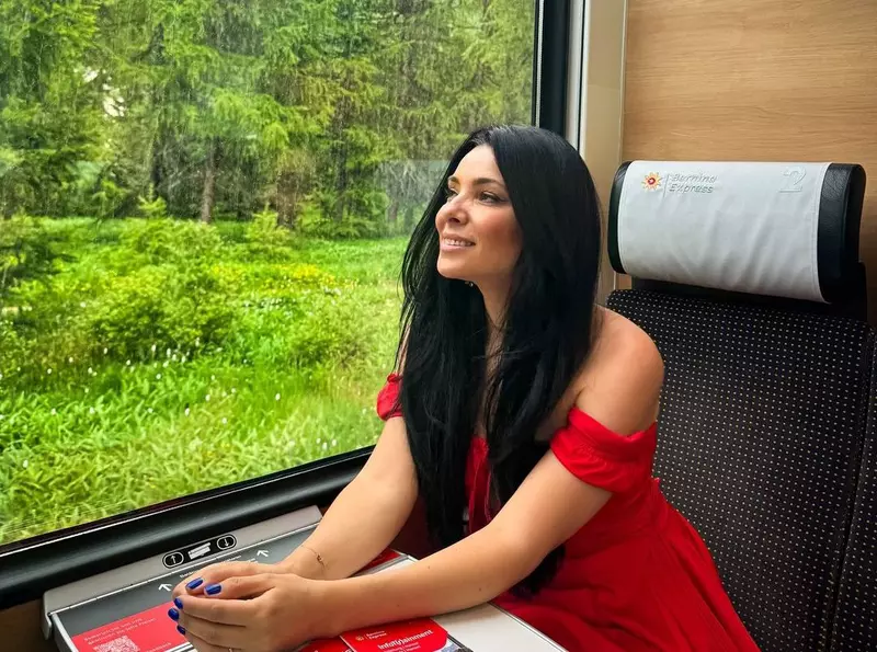 Corina Caragea a mers cu trenul prin Alpii Elvețieni 