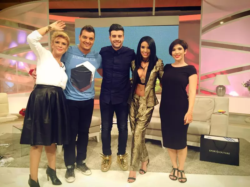 Speak și Adelina Pestrițu în emisiunea Teo Show de la Kanal D, cu Teo Trandafir și Bursucu'