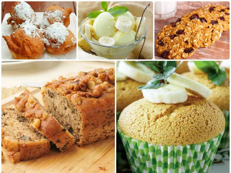 5 deserturi usoare din banane coapte