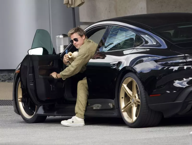 EXCLUSIVE: PREMIUM EXCLUSIVE: Defiant Brad Pitt Takes a Ride In His Brand New $200,000 Electric Porsche Taycan After Being Branded a "World Class A**Hole" By Son, Pax, Amid Bitter Divorce From Angelina Jolie