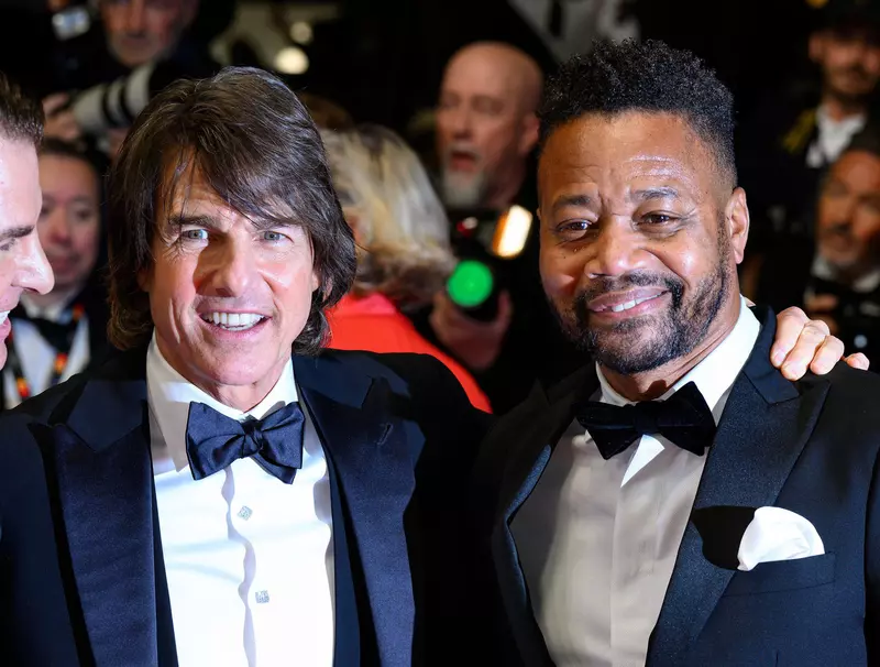 Cannes, France. May 14th, 2025. Tom Cruise and Cuba Gooding Jr attending the Mission Impossible, The Final Reckoning Gala Premiere, part of the 78th Cannes Film Festival, Palais des Festival. Credit: Doug Peters/EMPICS/Alamy Live News
