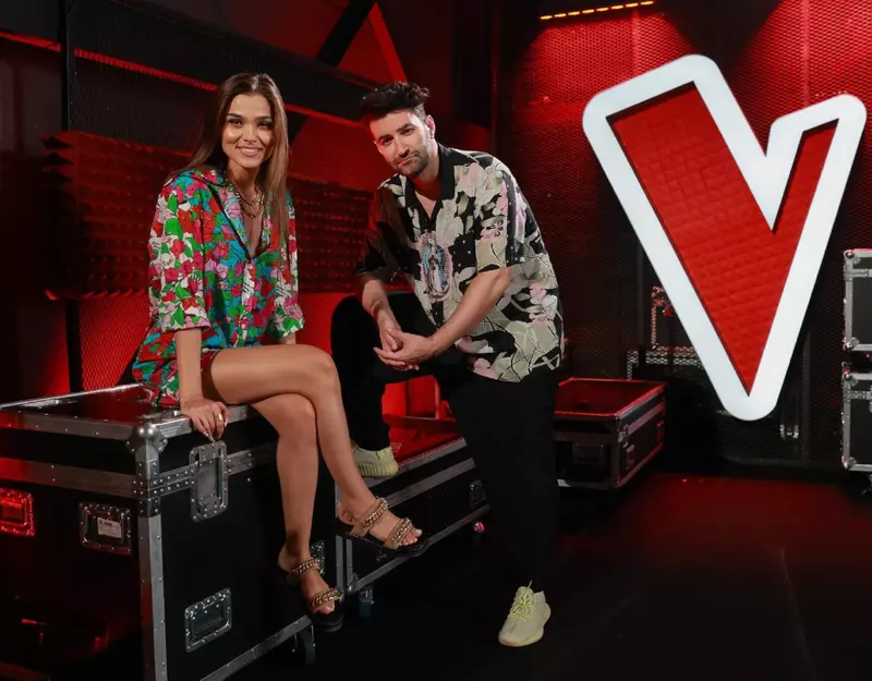 Smiley și Theo Rose în platoul Vocea României