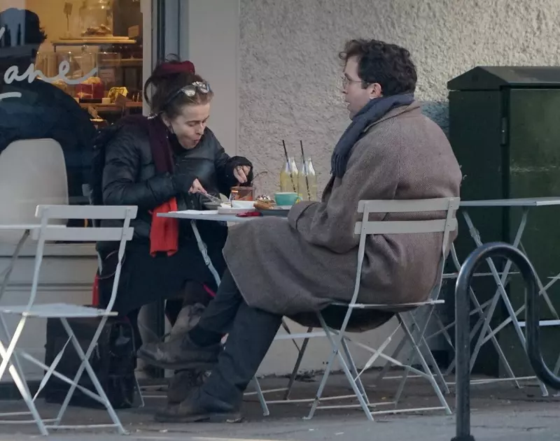 *EXCLUSIVE* Helena Bonham Carter gets animated as she has lunch with her boyfriend Rye Dag Holmboe in Primrose Hill.