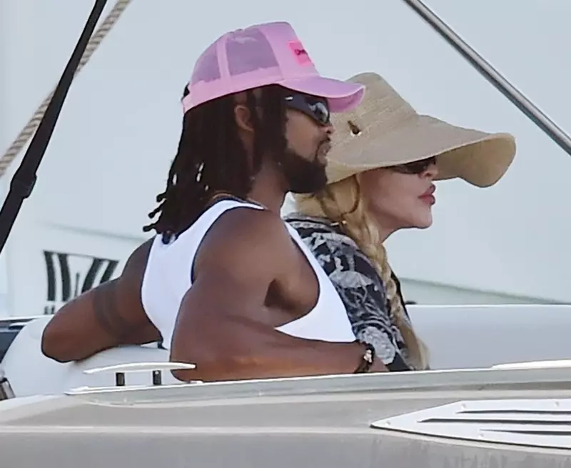 *PREMIUM-EXCLUSIVE* *MUST CALL FOR PRICING BEFORE USAGE*  The ‘Queen of Pop’ Madonna and boyfriend Akeem Morris en route to the airport as they leave from Dolce and Gabbana’s villa during  their European Italian holiday in Portofino.