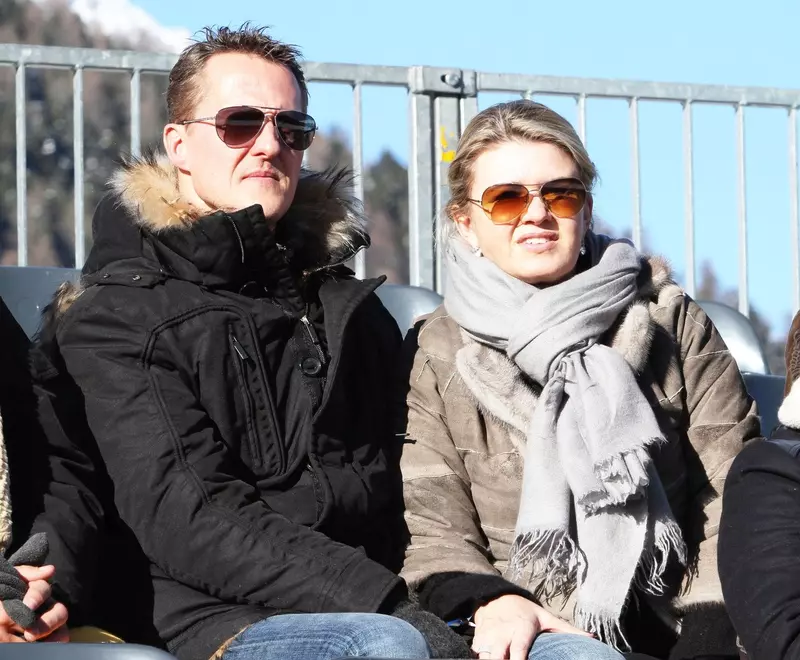 MICHAEL SCHUMACHER AND WIFE IN ST MORITZ