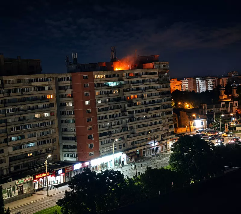 apartamentul din Galați lovit de drona rusească Geran-2