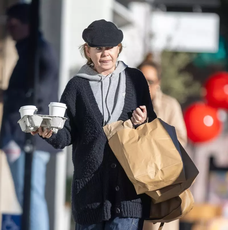 *EXCLUSIVE* Going Grey! Ellen Pompeo looks unrecognizable as she grabs coffee looking super casual