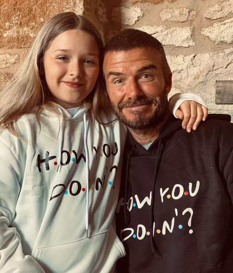 David Beckham și fiica lui Harper